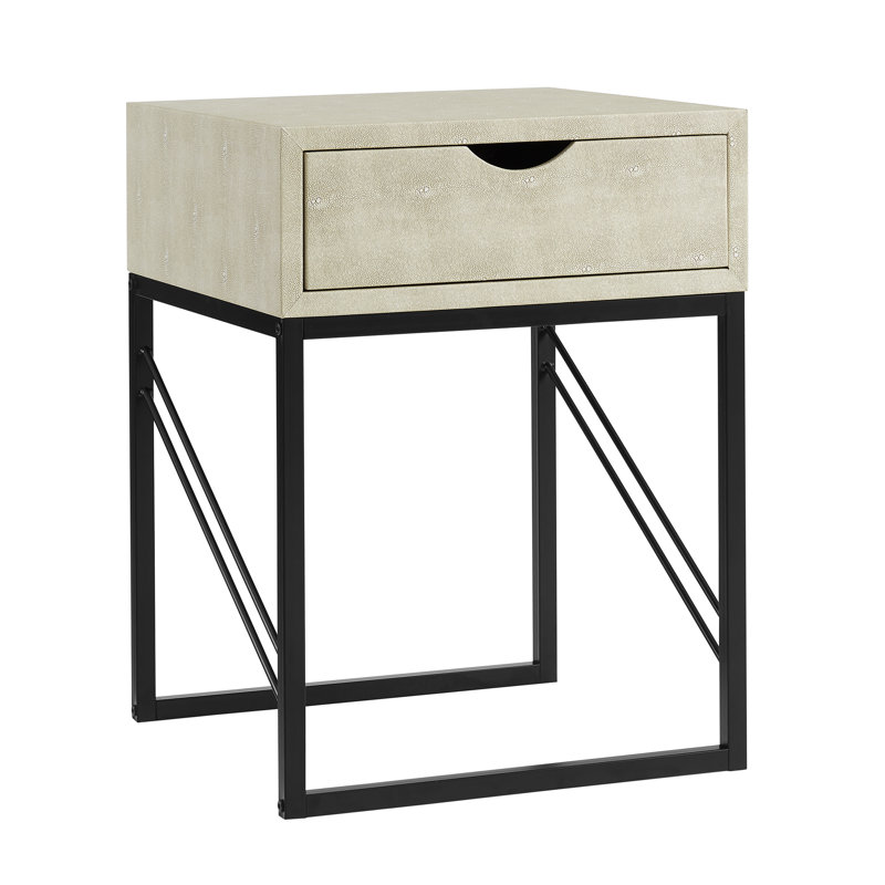 Sled End Table, Off White