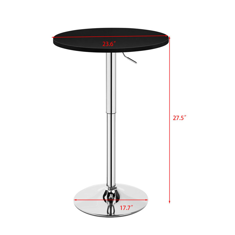 Adjustable Height and 360° Swivel Pub Tables, Black
