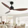 Loritta 52'' 3 - Blade Large Indooor Ceiling Fan With Light Kit and Remote, 3 LED Colours, 6 Speed Noiseless DC Motor, 5'' Downrod, Timer