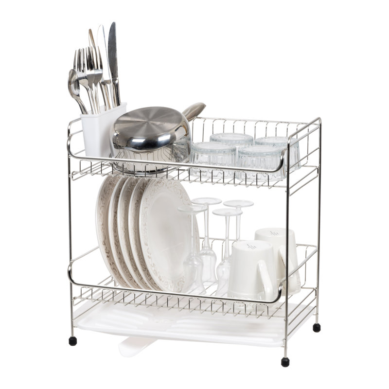 Égouttoir à vaisselle en acier inoxydable IRIS, Blanc