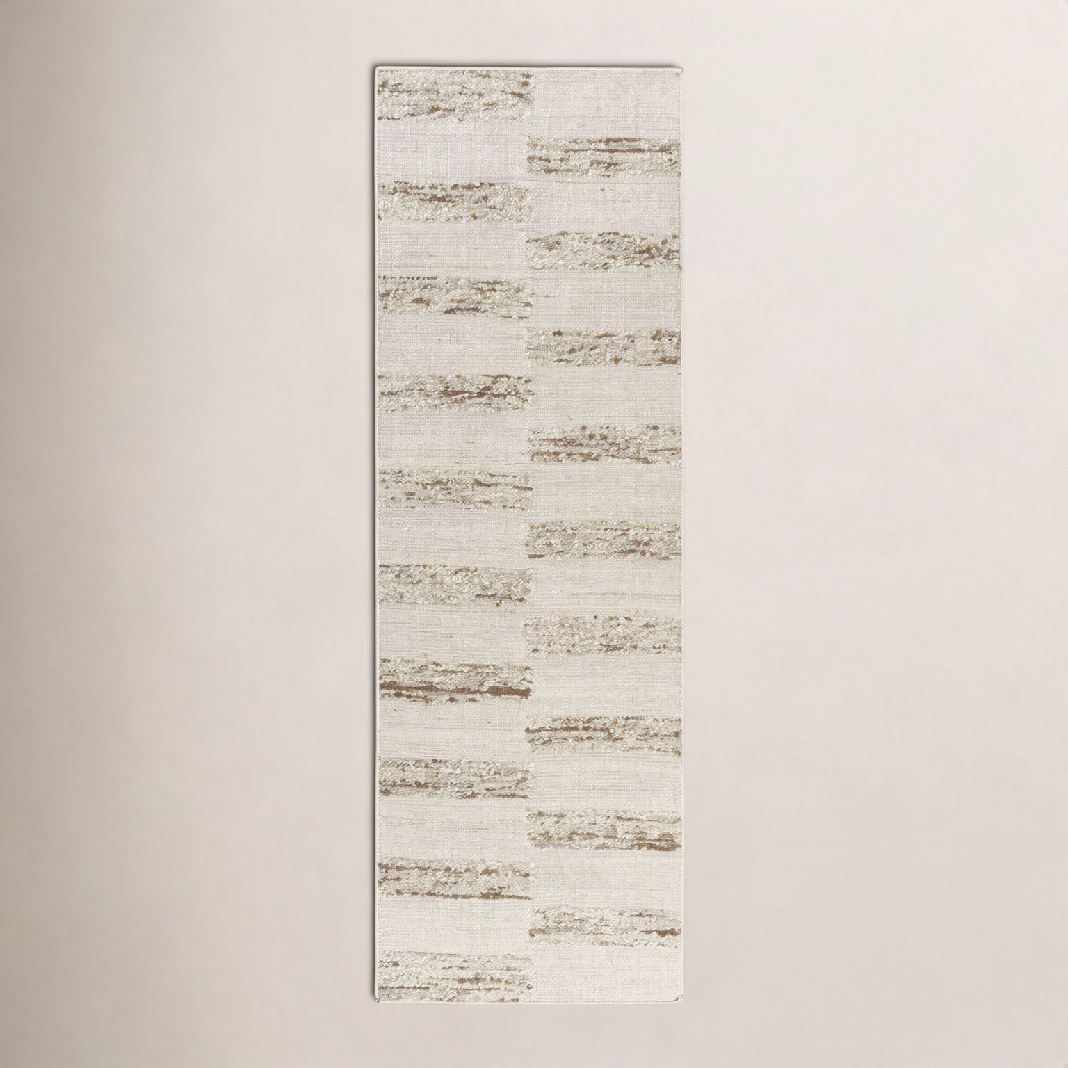 Garvin Ivory Natural Hand-Woven Checkered Jute Rug, Runner 2'6" x 8'