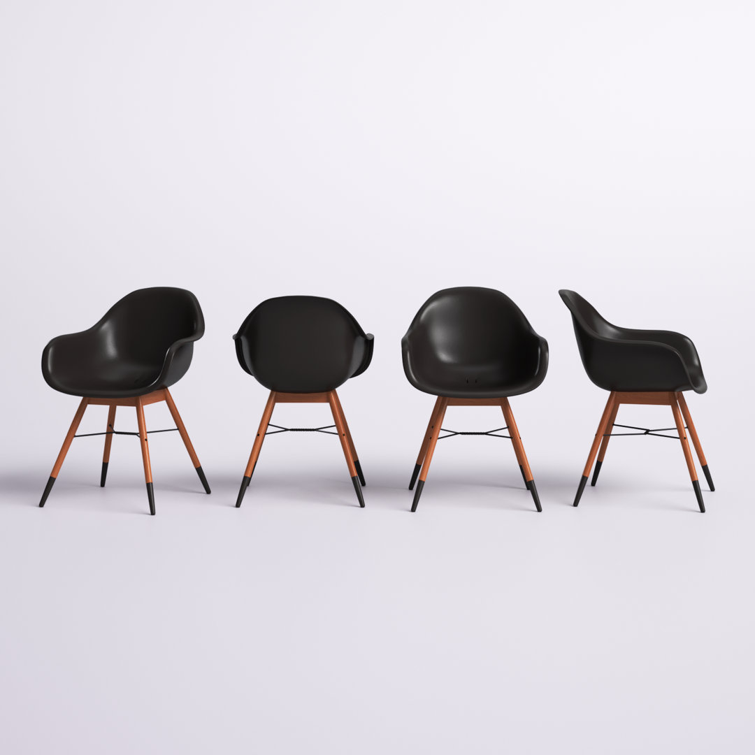 Alyisa Wood Outdoor Dining Armchair (Set of 4) Lark Manor™ 