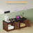 Cat Litter Box Enclosure  for 2 Cats,55.2" Hidden Litter Box Furniture Cabinet with USB Ports & Power Outlets, Indoor Cats House with Cat Bell, Farmhouse Style-2024046309