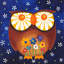 'Daisy Eyed Owl' Print on Wrapped Canvas-19669048