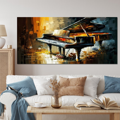 «Music», reproduction d'art sur toile, piano sur scène