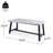 Outdoor Acacia Wood Dining Table with Rustic Metal Frame-68702543