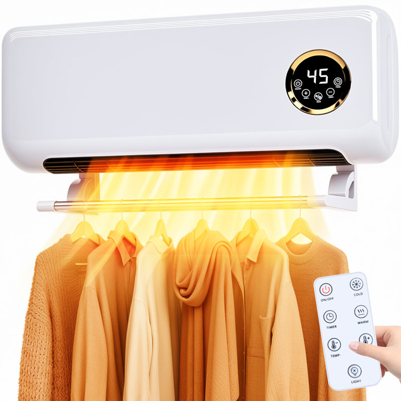 Chaufferette électrique murale, radiateur électrique infrarouge mural 1500w, radiateurs à chauffage rapide en PCT pour une utilisation intérieure, 3 modes de chauffage, minuterie, télécommande, installation facile pour la chambre à coucher, le bureau, la maison