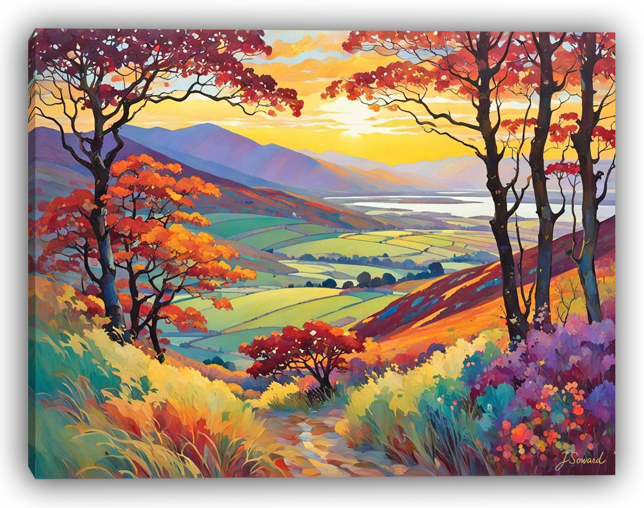 Ophelia & Co. Autumn Horizon Glow – Wrapped Canvas Wall Art | Wayfair