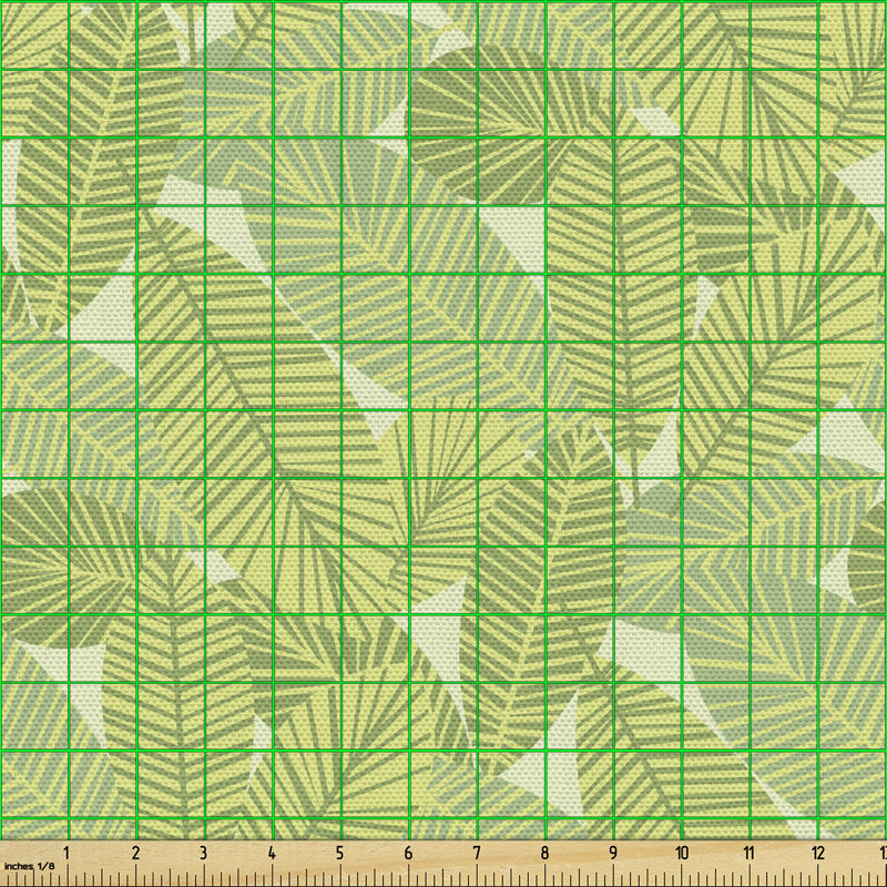 Chikita Repetitive Simplistic Palm Leaves Illustration Multi-Purpose Fabric