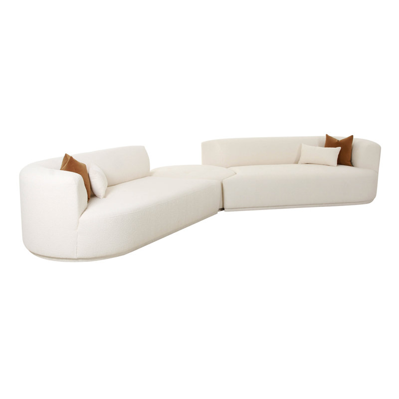 Canapé modulaire 3 pièces Tov Furniture Fickle, Crème