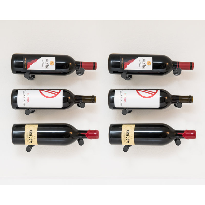Support à vin mural pour 6 ou 12 bouteilles Iowa, Aluminium fraisé, 6