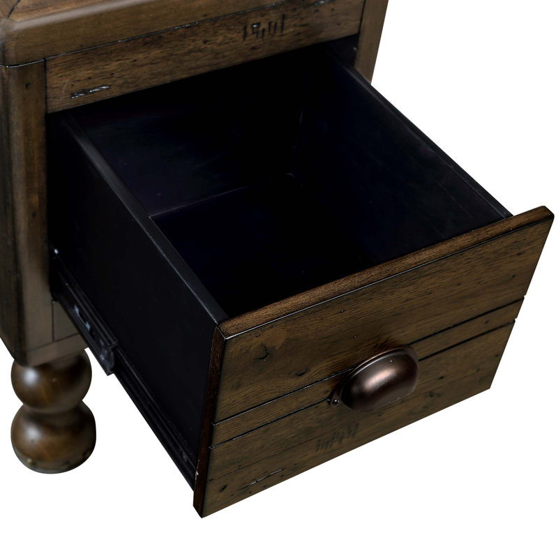 Table de bout en bois massif, table de bout rectangulaire étroite avec tiroir de 23,6 po, table de chevet rétro pour petits espaces, salon, chambre à coucher, assemblage facile