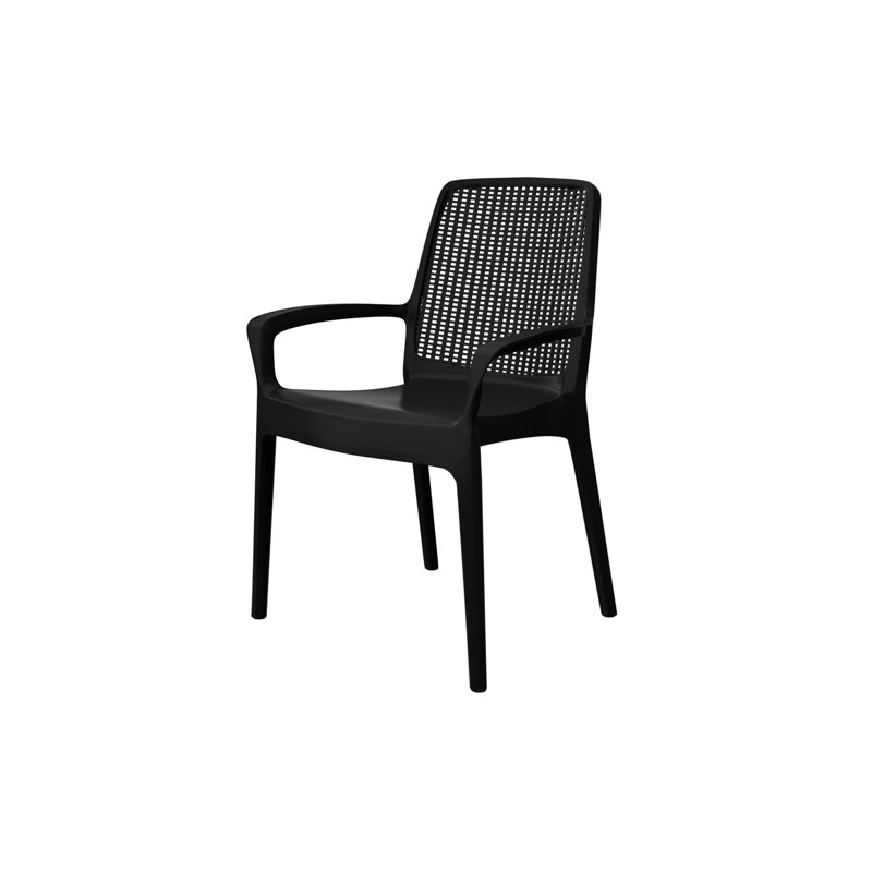 Chaise de salle à manger empilable en étamine Patio Perfection, Anthracite