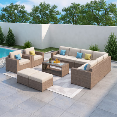 360cm Wide U-Shaped Patio Sectional Set