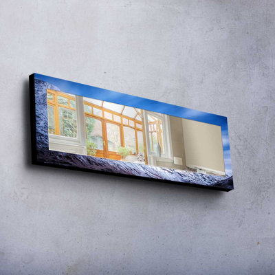Élégant miroir décoratif avec cadre 100% bois de pin, 15,7 po x 47,2 po | Miroir en verre véritable (épaisseur: 0,2 pouce) | Peinture sur tissu élégante | Idéal pour le salon, la chambre à coucher et le vestibule