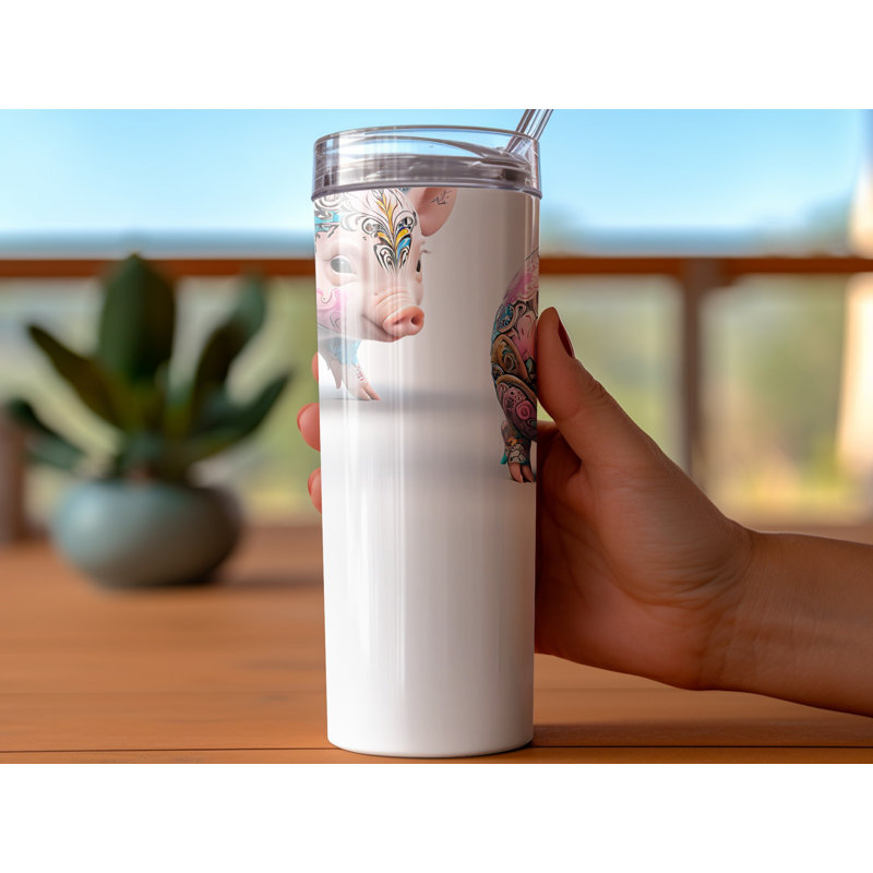 Choose Handmade Tumblers 591ml Vacuum Insulated Stainless Steel (18/8) Travel Tumbler with Straw