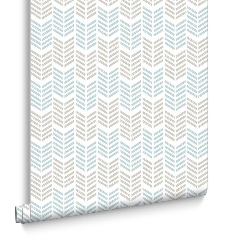 Superfresco Easy Oiti Geometric Wallpaper, Taupe/Blue