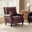 Chaise d'appoint en cuir véritable de style Mid-Century avec pieds en bois massif Wajeeh-1411457874