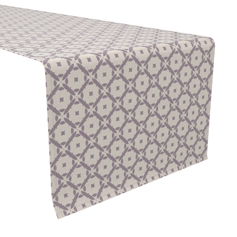 Rectangular Floral Cotton Twill Table Runner