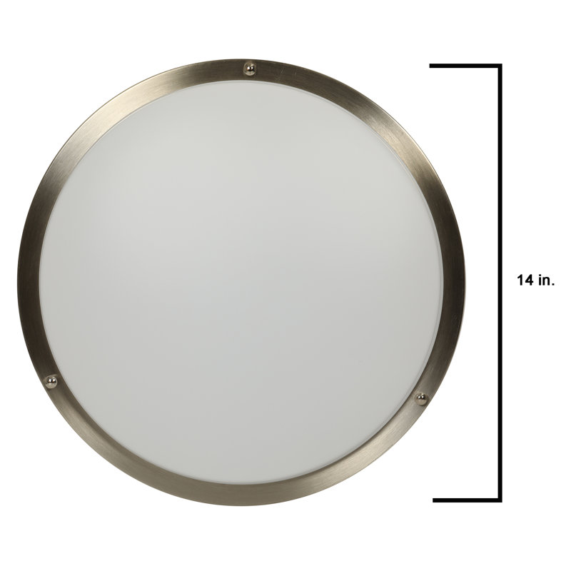 Arjit Acrylic LED Flush Mount, Brushed Nickel, 4" H x 14" W x 14" D
