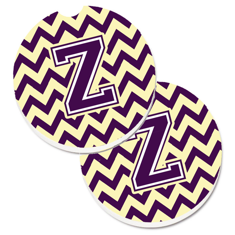 Sous-verre pour voiture, Z, Mauve / doré