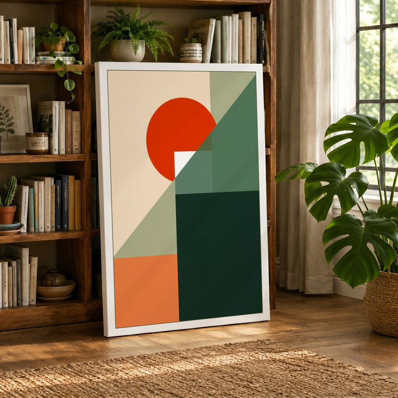 Chromatic Planes Geometric - Wrapped Canvas, 30x20 - 76.2 x 50.8 cm, Black Border