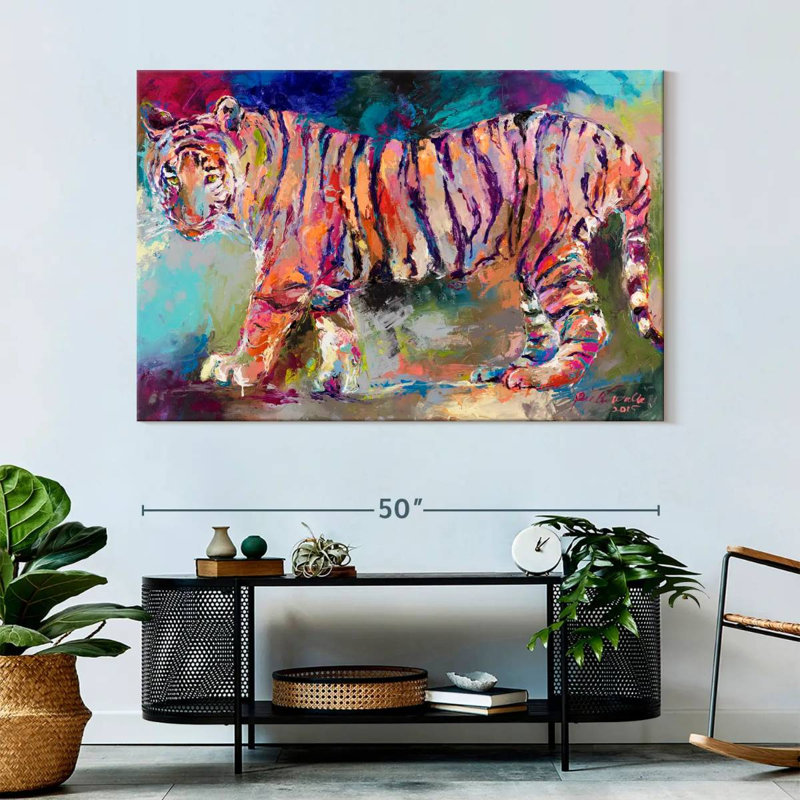 Tigre royal du Bengale sur toile, H 34 po x l 51 po x P 1,25 po