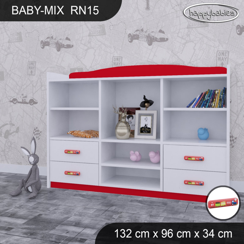 96cm H X 132cm W Kids Cube, White/Red/Orange