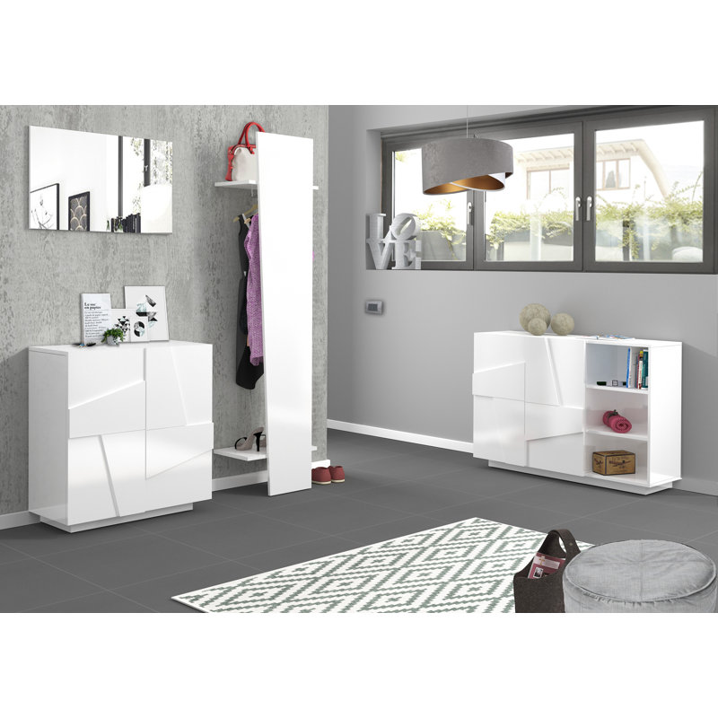 Longford Flat Wall Mirror, White, 80cm x 50cm