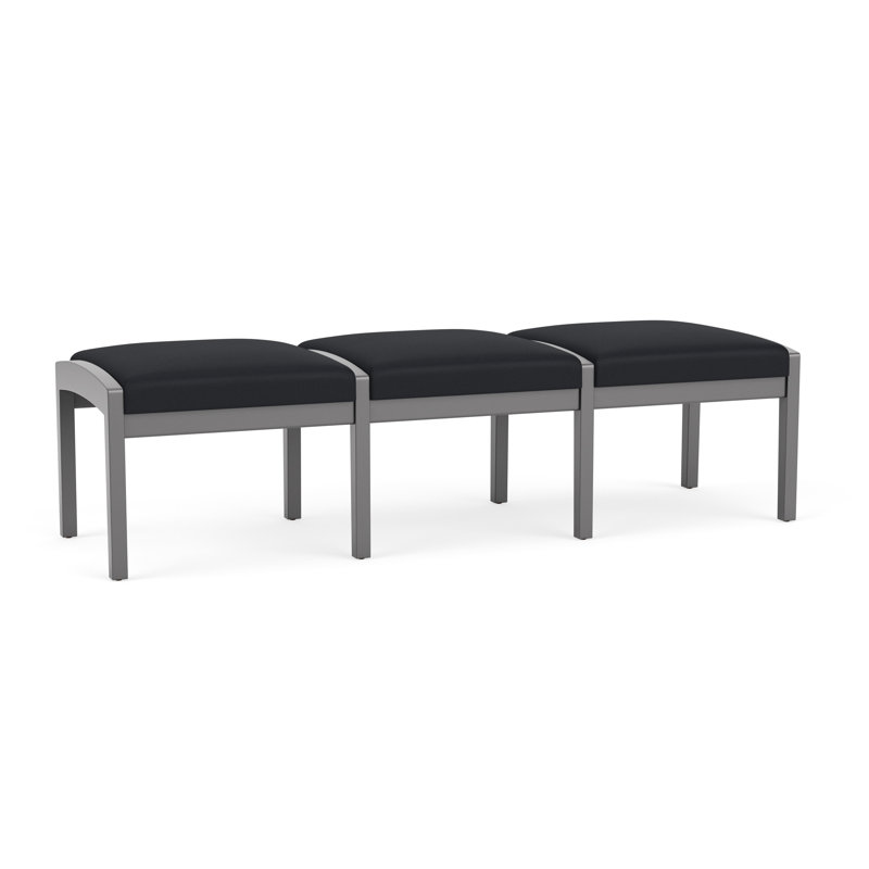 Banc en bois 3 places Lenox, Étain, Noir Modena