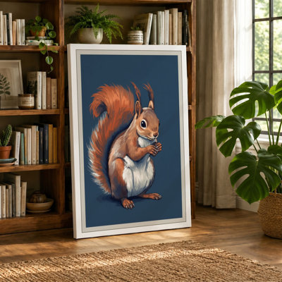 Poised Squirrel Rustic - Wrapped Canvas