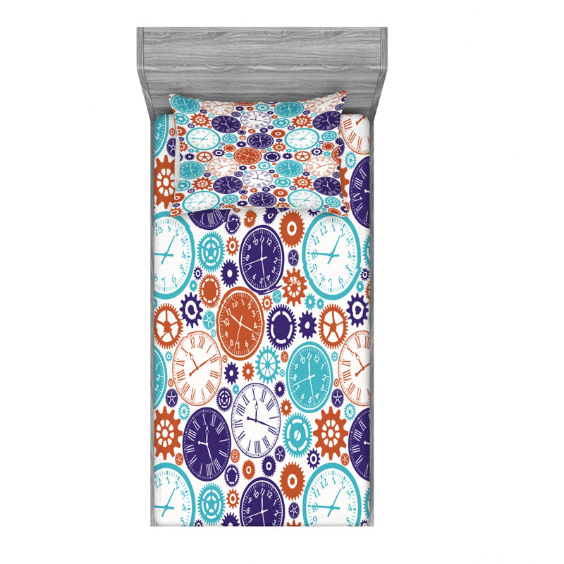 Microfiber Abstract Sheet Set, Twin XL Sheet Set with 1 Pillowcase