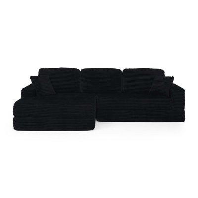Left sofa seat,L shape Modular Sectional Sofa, Compressed Sectional Sofa Modern Minimalist Style Corduroy Couch,Unfold into a bed, Bedroom, Comfy Compressed Sofa Couch Space-Efficient Design