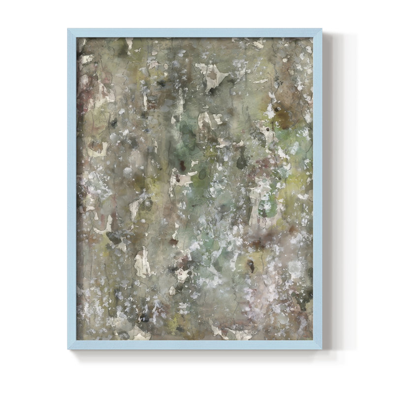 «Abstract Bark I», reproduction encadrée - bois massif, H 15 po x l 12 po, Bleu
