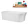 67" Streamline Soaking Freestanding Tub and Tray With Internal Drain
