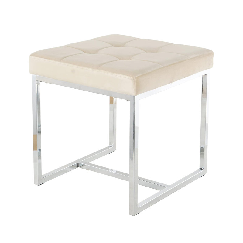 Jacques Steel Accent Stool, Brown