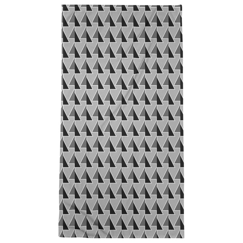 Serviette de plage à flèches changeées, Noir / gris