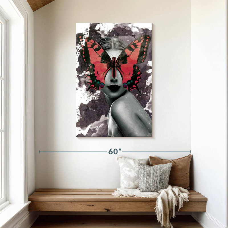 Brampt Butterfly Lady Paint Splatter, 45" H x 30" W