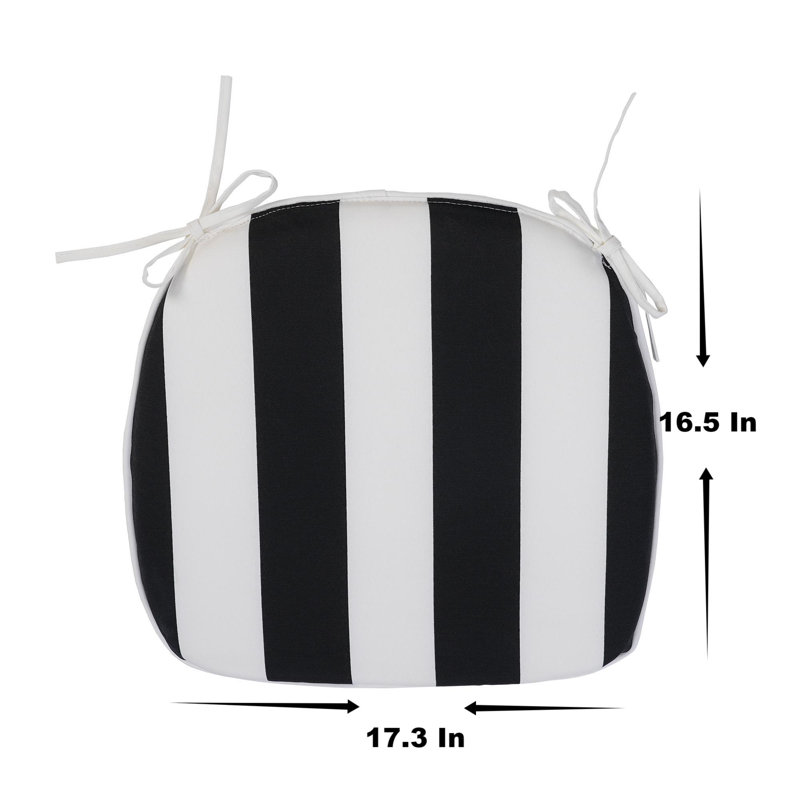 Cloughmills Outdoor Seat Cushion, Black/White