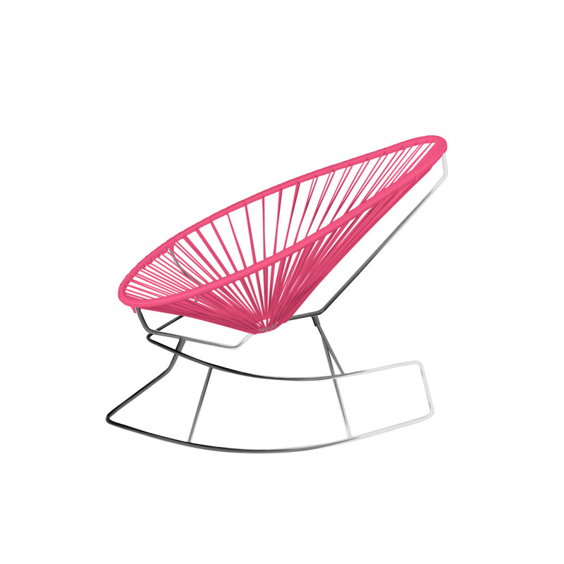Chaise berçante intérieure / extérieure Acapulco, Rose / chrome