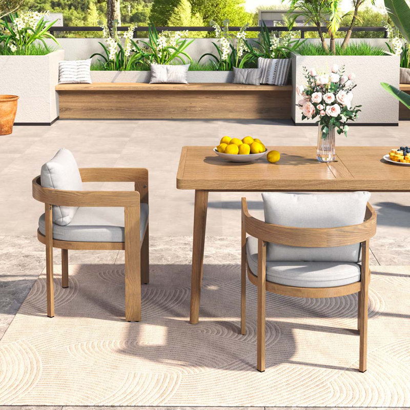 Chaise de patio d'extérieur en aluminium, Naturel