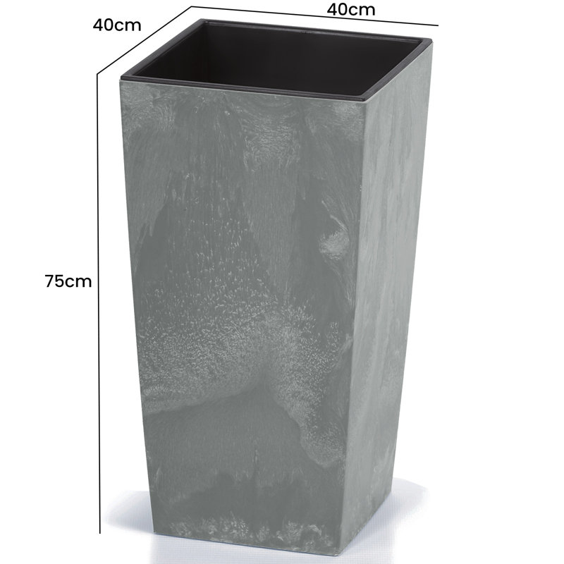 Baxman Planter, Grey/Brown/Blue, 70cm H x 40cm W x 40cm D