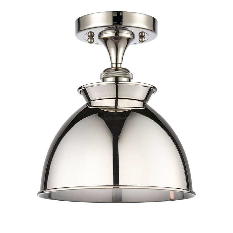 Erastus Semi Flush Mount, No Bulb Included, Polished Nickel, Polished Nickel