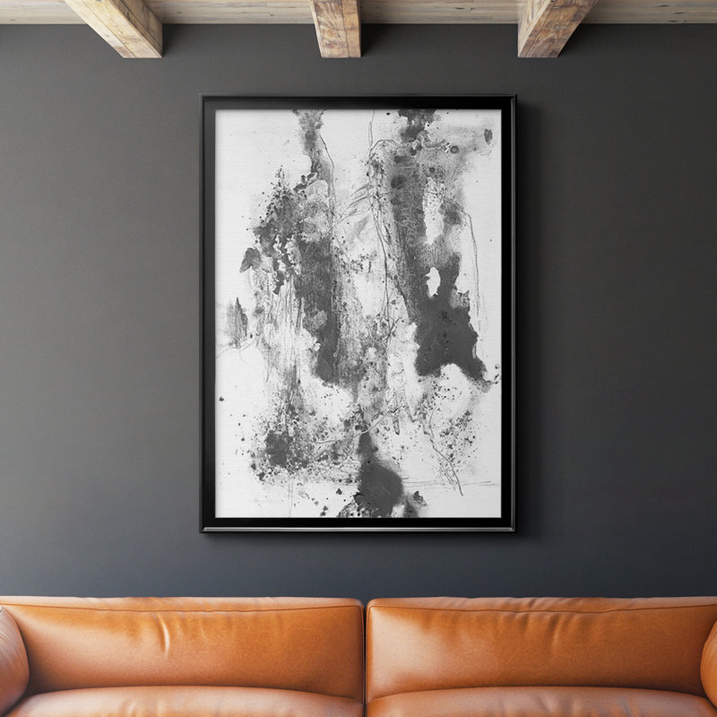 Graphite abstrait III, reproduction encadrée de qualité supérieure - prête à être accrochée, H 42,5 po x l 30,5 po x P 1 po