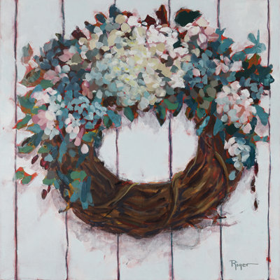 Welcoming Gate Wreath by Sue Riger - Wrapped Canvas Print