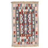 Hand Knotted Wool Area Rug in Multi