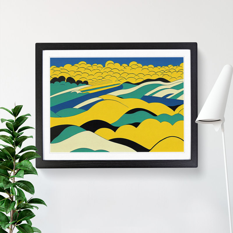 Pop Meadow Landscape Vol.3 Abstract - Framed Print