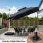Parasol carré en porte-à-faux 10 pi avec base en tôle d'acier Rasha, gris-217028272