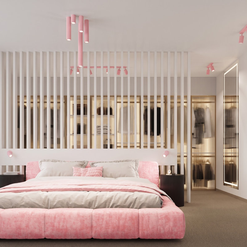 Karbon Aluminium Flush Mount, Pink