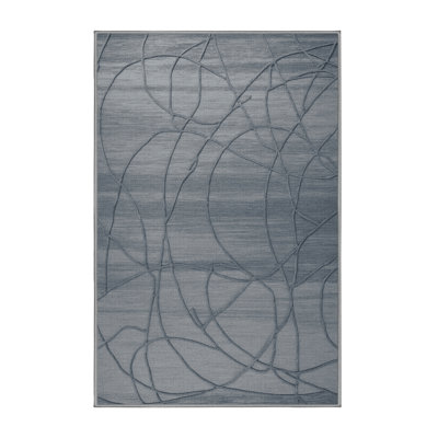 Tapis abstrait gris lavable à la machine